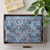 Galaxy Hexagon Muster in Deep Space Blue Seidenpapier (Geschenk)