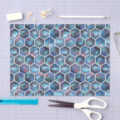 Galaxy Hexagon Muster in Deep Space Blue Seidenpapier (Handwerk)
