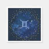 Galaxy Hintergrund - Gemini Symbol Serviette (Vorderseite)