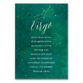 Galaxy Hochzeitsplankarte Grüne Stars Tischnummer (Rückseite)