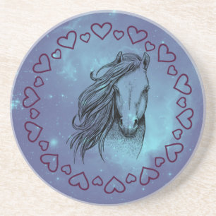 Galaxy Horse & Hearts  Getränkeuntersetzer