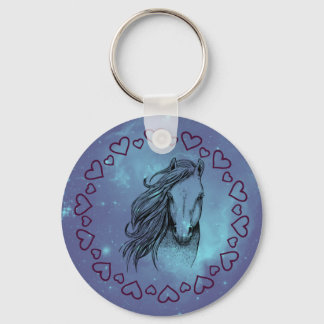 Galaxy Horse & Herz Schlüsselanhänger