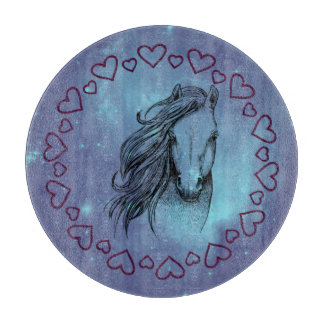 Galaxy Horse & Herz Schneidebrett