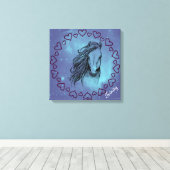 Galaxy Horse & Hörer mit optionalem Namen Leinwanddruck (Insitu (Holzboden))