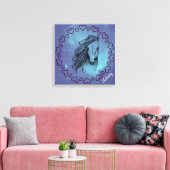 Galaxy Horse & Hörer mit optionalem Namen Leinwanddruck (Insitu (Wohnzimmer))