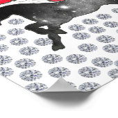 Galaxy Horse Schwarz-weiß Nebula Rose und Diamante Poster (Ecke)