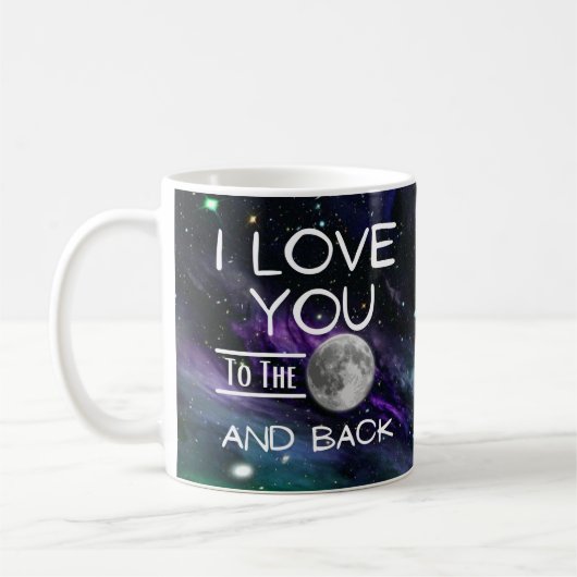 Galaxy I Liebe Sie auf den Mond und zurück Tasse (Links)