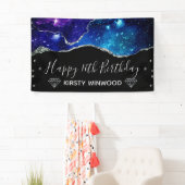 Galaxy & Imitate Silver Glitzer Agate Sweet 16 Banner (Insitu)