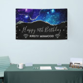 Galaxy & Imitate Silver Glitzer Agate Sweet 16 Banner (Messeveranstaltung)