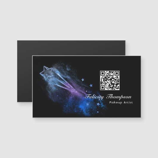 Galaxy Imitats Glitzer QR Code Magnetkarte (Vorne/Hinten)