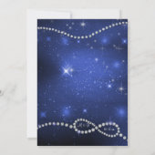 Galaxy Infinity Symbol Navy Liebe Twinkling Stars  Einladung (Rückseite)