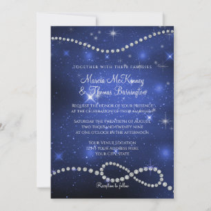 Galaxy Infinity Symbol Navy Liebe Twinkling Stars Einladung