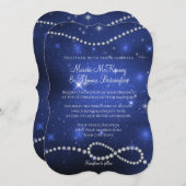 Galaxy Infinity Symbol Navy Liebe Twinkling Stars Einladung (Vorne/Hinten)