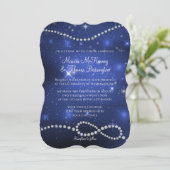 Galaxy Infinity Symbol Navy Liebe Twinkling Stars Einladung (Stehend Vorderseite)