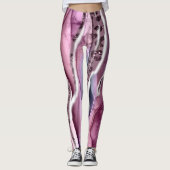 Galaxy Inspirierte Lila Leggings, Einzigartige Wil Leggings (Vorderseite)
