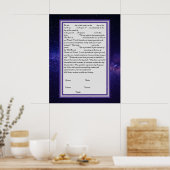 Galaxy Ketubah im kanadischen Reformtext Poster (Küche)