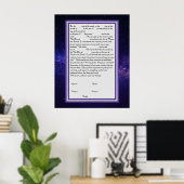 Galaxy Ketubah im kanadischen Reformtext Poster (Heimbüro)