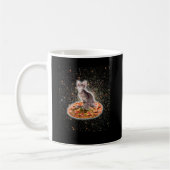 Galaxy Kitty Cat Reitpizza im Weltraum Kaffeetasse (Links)