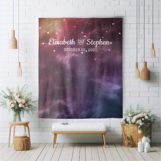 Galaxy-Konstellationen für Hochzeitskabinen im Fot Wandteppich