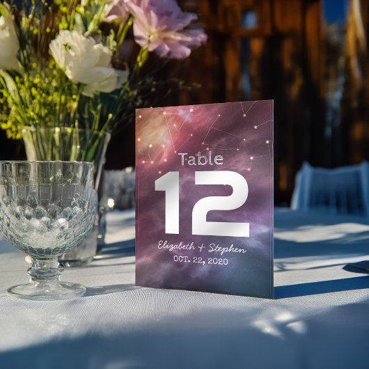 Galaxy-Konstellationen für Hochzeitsplatz-Tischnum Einladung