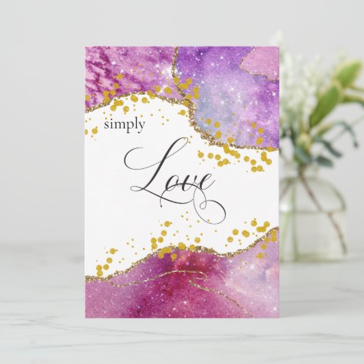 *~* Galaxy Kosmos Space Einfache LIEBE Moderne Ste Einladung (Stehend Vorderseite)