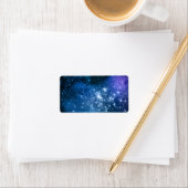 Galaxy liebt Starry Space Blue Sky White Glitzern Adressaufkleber (Insitu)