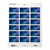 Galaxy liebt Starry Space Blue Sky White Glitzern Adressaufkleber (Vorne)