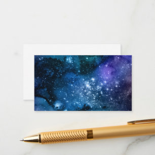 Galaxy liebt Starry Space Blue Sky White Glitzern Begleitkarte