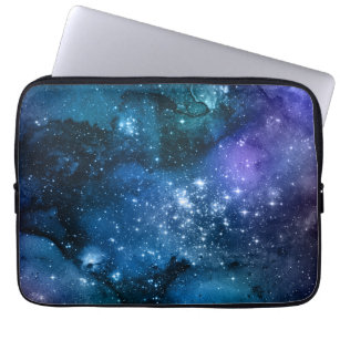 Galaxy liebt Starry Space Blue Sky White Glitzern Laptopschutzhülle