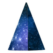 Galaxy liebt Starry Space Blue Sky White Glitzern Partyhütchen (Rückseite)