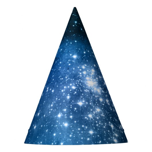 Galaxy liebt Starry Space Blue Sky White Glitzern Partyhütchen (Vorderseite)