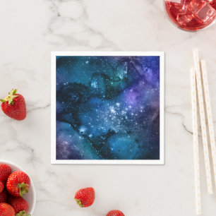 Galaxy liebt Starry Space Blue Sky White Glitzern Serviette