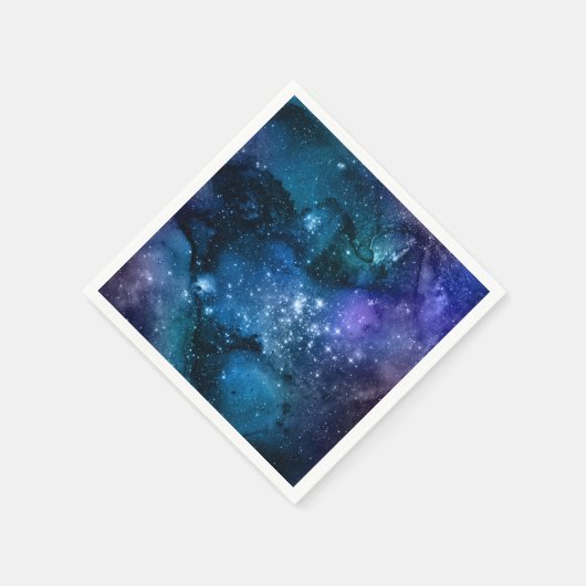 Galaxy liebt Starry Space Blue Sky White Glitzern Serviette (Ecke)