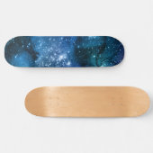 Galaxy liebt Starry Space Blue Sky White Glitzern Skateboard (Horizontal)