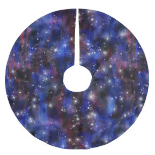 Galaxy lila schönes nächtliches Sternenhimmel Polyester Weihnachtsbaumdecke