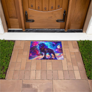 Galaxy Lion Blue Fußmatte