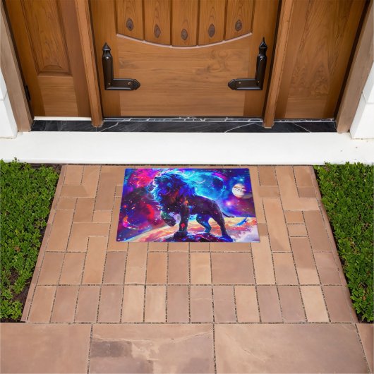 Galaxy Lion Blue Fußmatte (Außenbereich)