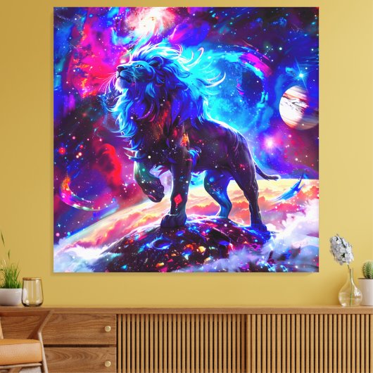 Galaxy Lion Blue Leinwanddruck (Insitu (Wohnzimmer))