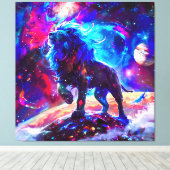 Galaxy Lion Blue Leinwanddruck (Insitu (Holzboden))