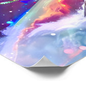 Galaxy Lion Blue Poster (Ecke)