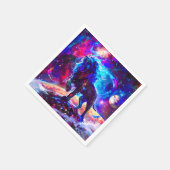 Galaxy Lion Blue Serviette (Ecke)