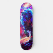 Galaxy Lion Blue Skateboard (Vorderseite)