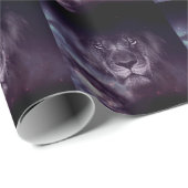 Galaxy Lion Face Art Wallpaper Geschenkpapier (Rolleneckpunkt)