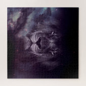 Galaxy Lion Face Art Wallpaper Puzzle (Horizontal)