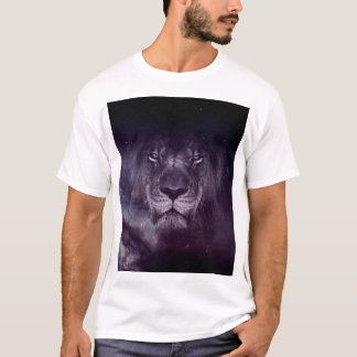 Galaxy Lion Face Art Wallpaper T-Shirt
