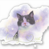 Galaxy Lovely Cat Aufkleber (Vorderseite)