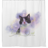 Galaxy Lovely Cat Duschvorhang (Vorderseite)