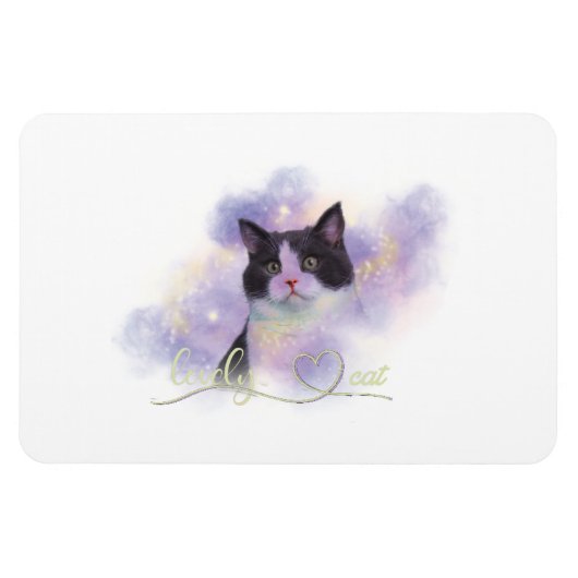 Galaxy Lovely Cat Magnet (Horizontal)