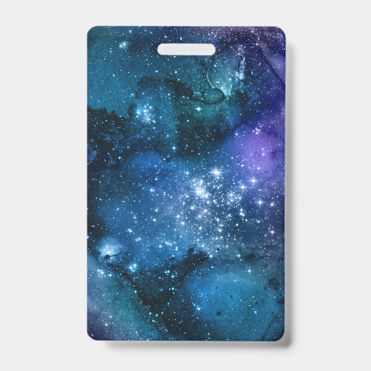 Galaxy Lovers Starry Space Blue Sky White Glitzern Ausweis (Vorderseite)