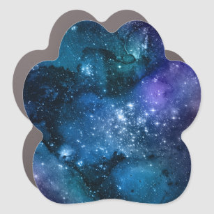 Galaxy Lovers Starry Space Blue Sky White Glitzern Auto Magnet